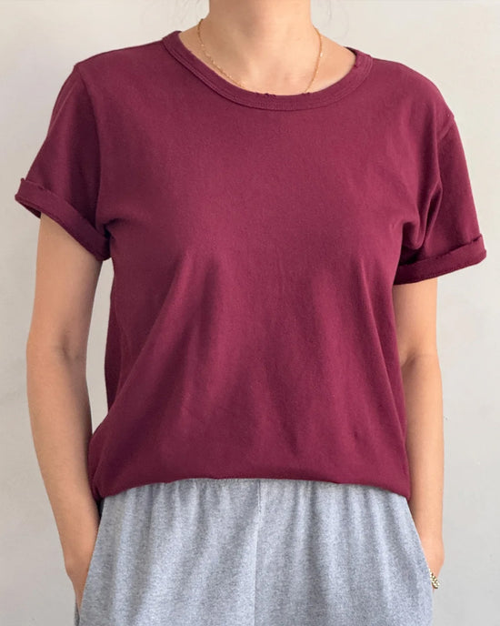 Ban Do Organic Cotton Vintage Boy Tee - Burgundy