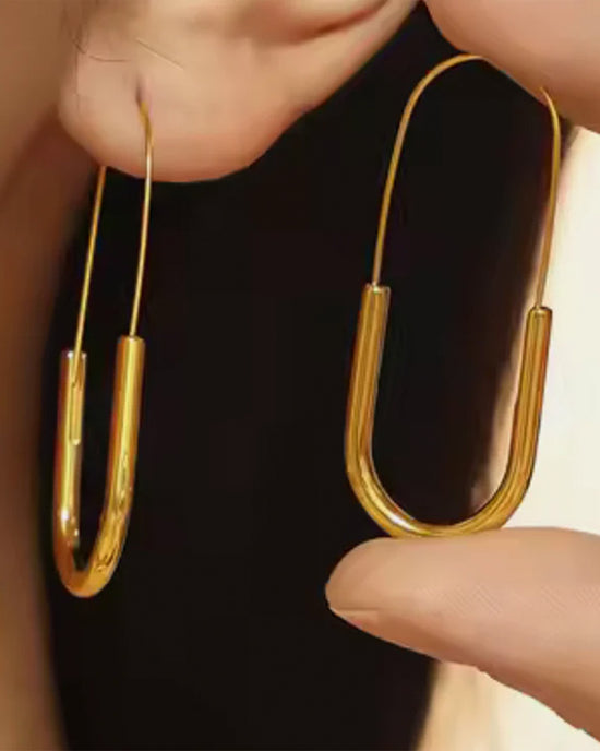Ban Do Paperclip Hoop Earrings - Gold