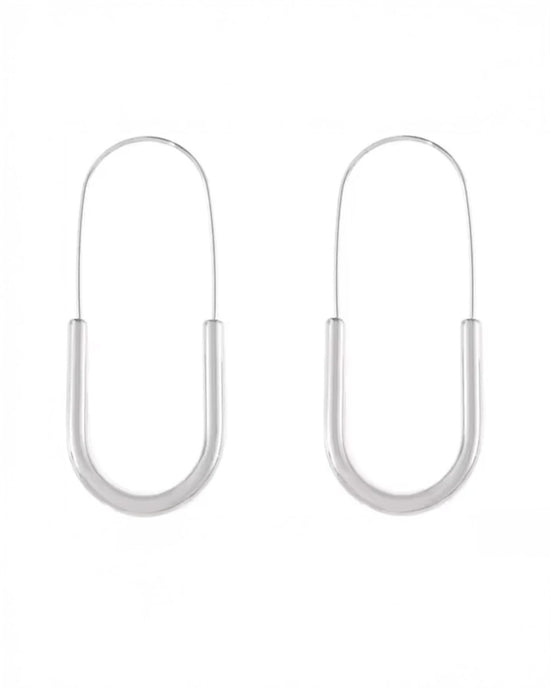 ban do Paperclip Hoop Earrings - Silver