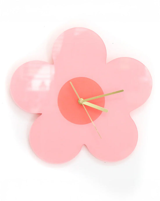 Ban Do Pink + Coral Daisy Clock