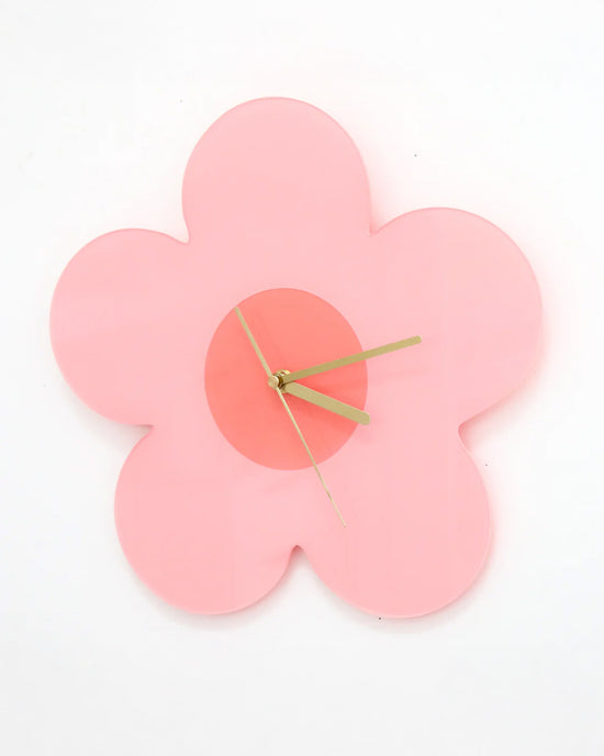 ban do Pink + Coral Daisy Clock
