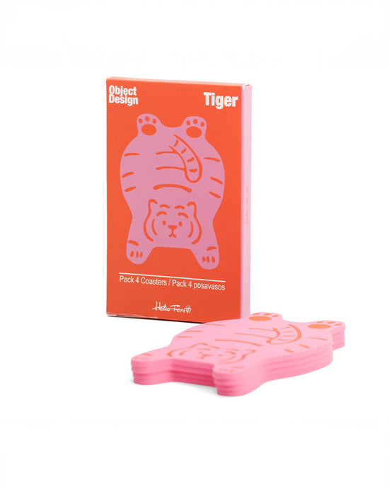 Ban Do Pink Tiger Coasters - Set Of 4