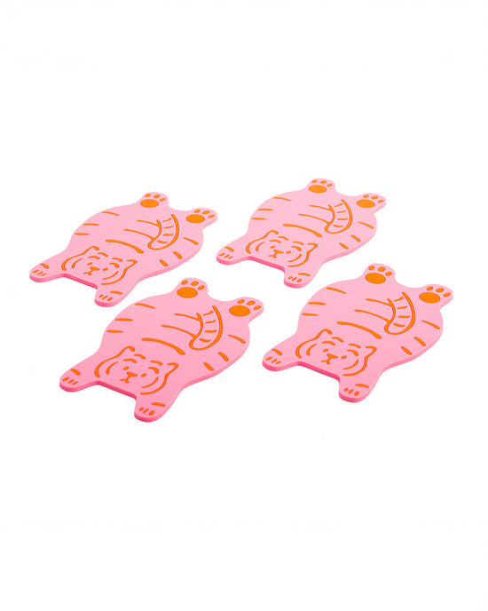 ban do Pink Tiger Coasters - Set of 4