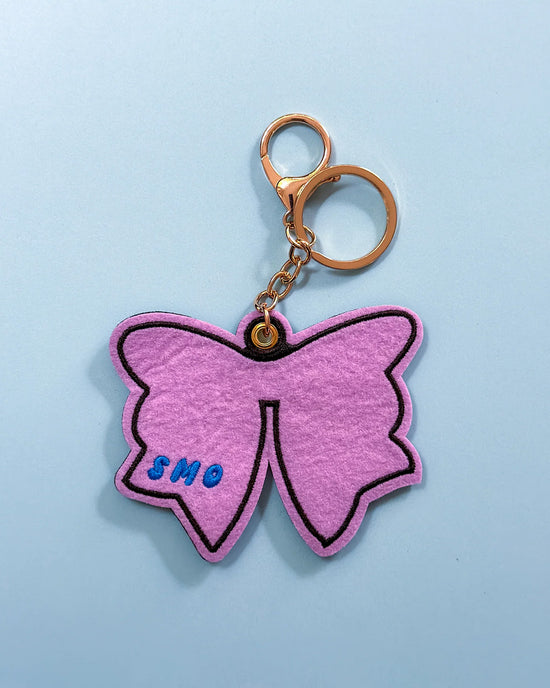 Ban Do Purple + Yellow Striped Bow Bag Charm