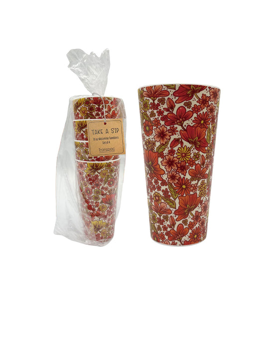 ban do Retro Floral Tumblers - Set Of 4