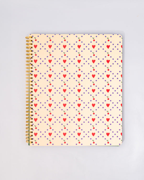 ban do Rough Draft Large Notebook - Cherry Hearts