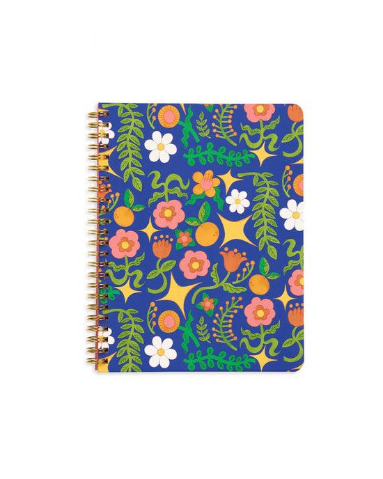 ban do Rough Draft Mini Notebook - Navy Star Floral