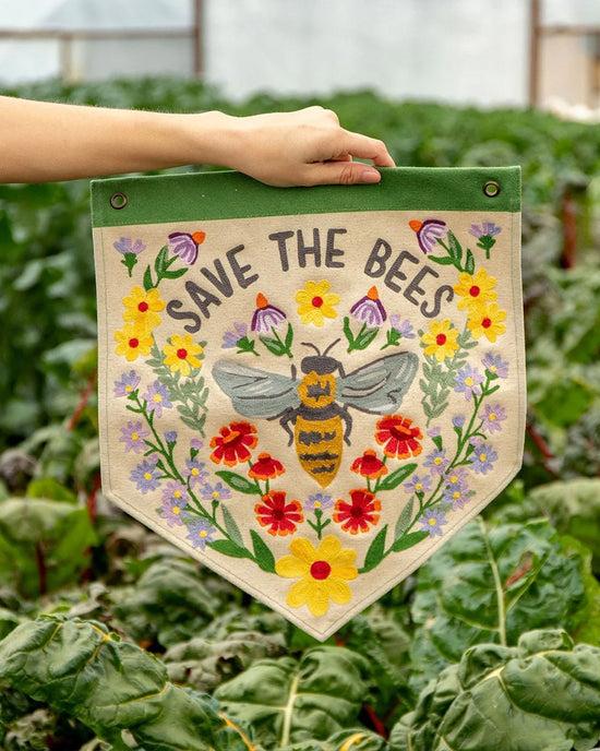 Ban Do Save The Bees Embroidered Canvas Banner