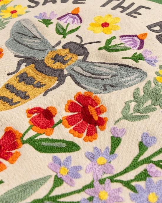 Ban Do Save The Bees Embroidered Canvas Banner