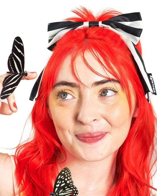 Ban Do Silk Bow Barrette - Stripes