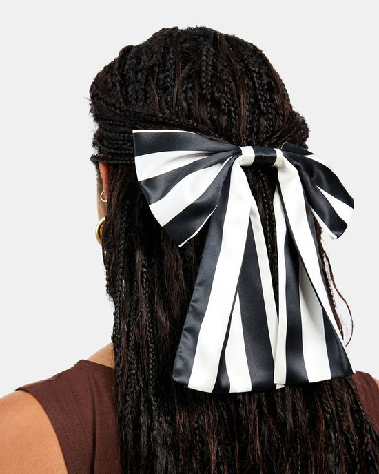 Ban Do Silk Bow Barrette - Stripes