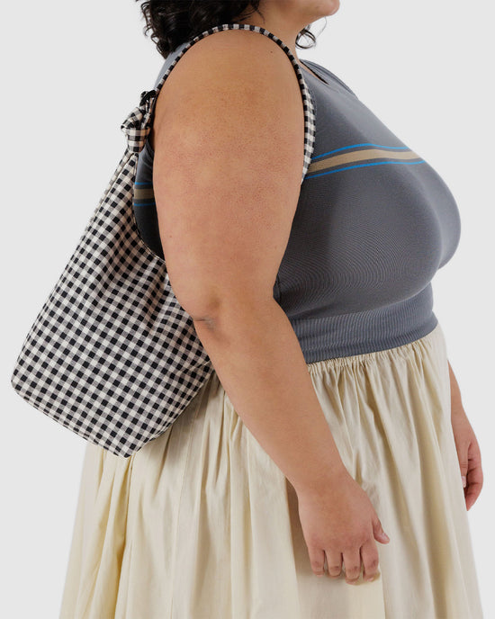 Ban Do Small Nylon Sling - Black & White Gingham