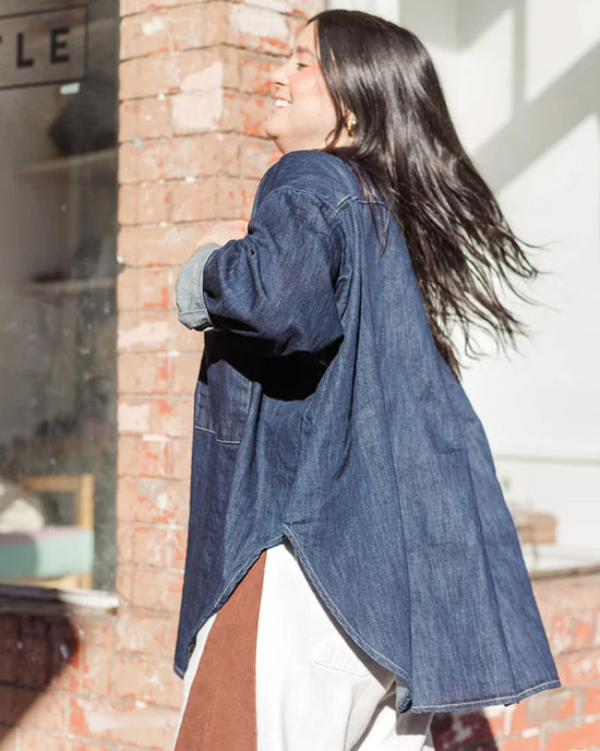 Ban Do Soft Volume Long Sleeve Top - Denim