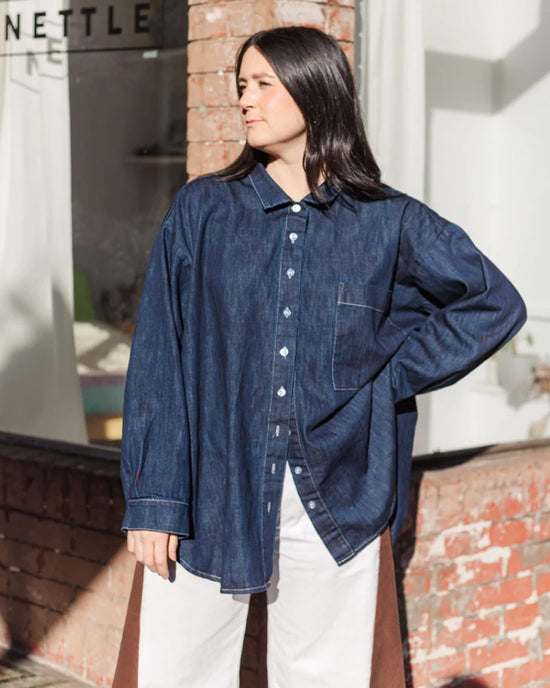 ban do Soft Volume Long Sleeve Top - Denim