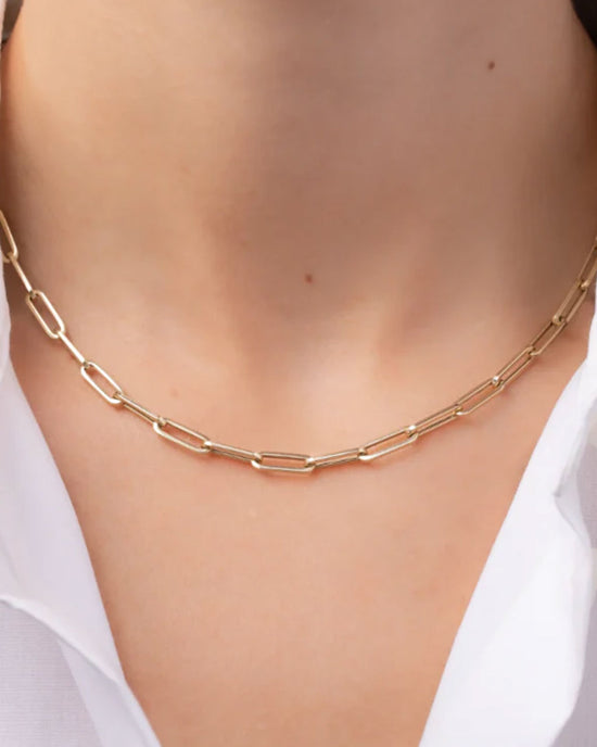 ban do Stainless Steel Paper Clip Necklace - Gold