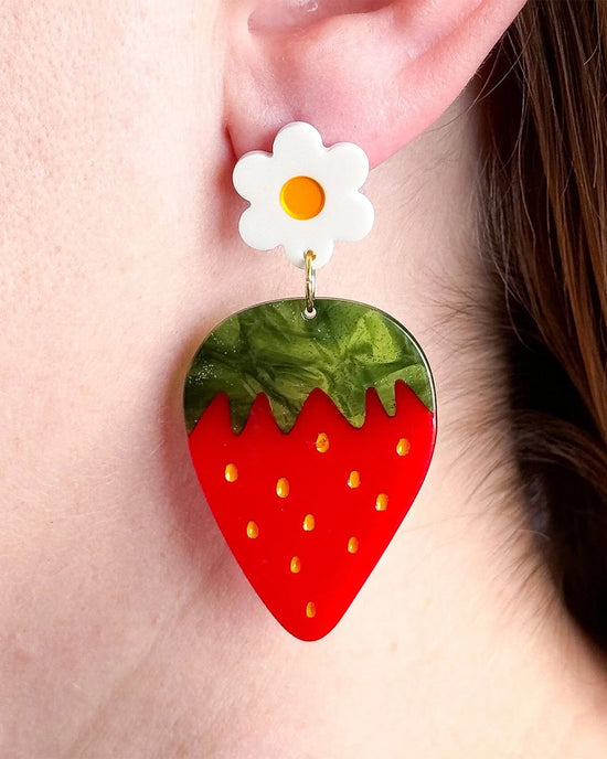 Ban Do Strawberries And Flowers Earrings