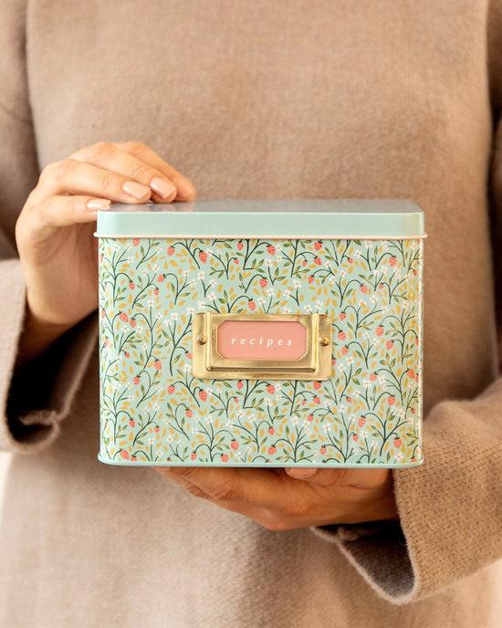 Ban Do Strawberry Meadow Tin Recipe Box