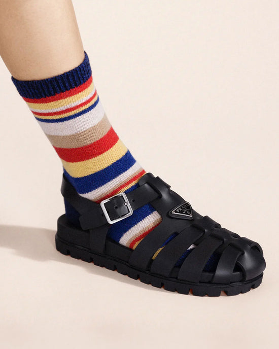 ban do Taly Stripe Cashmere Crew Socks