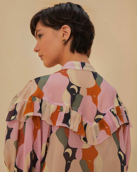 Ban Do The Kiss Multicolor Short Sleeve Blouse