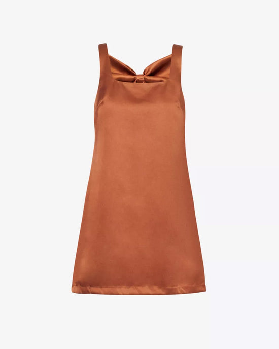 Ban Do The Mini Satin Shift Dress - Chocolate