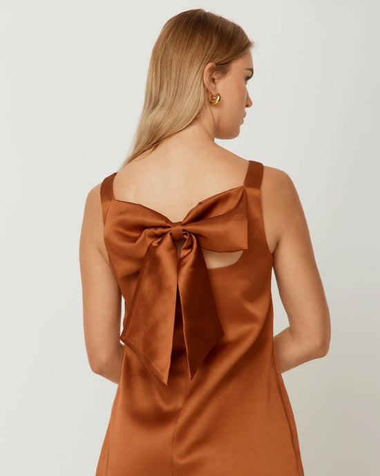 Ban Do The Mini Satin Shift Dress - Chocolate