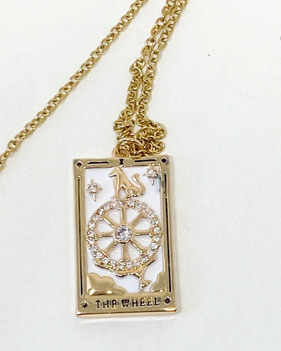 ban do The Wheel Of Fortune Tarot Card Necklace