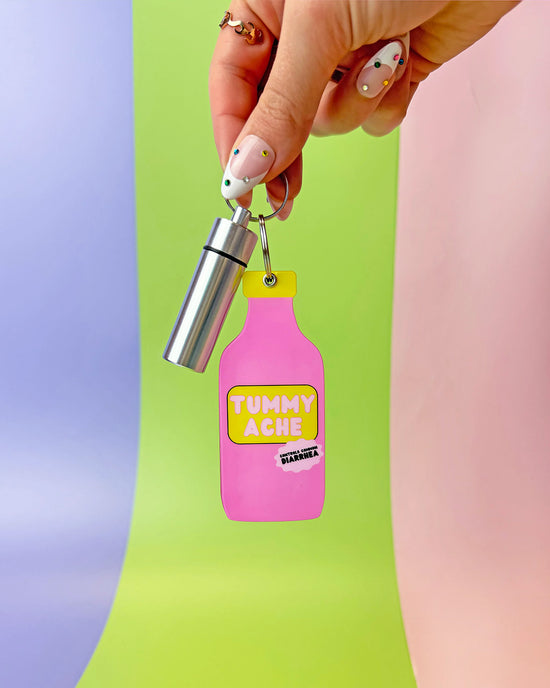 Ban Do Tummy Hurts Mirror + Pill Case Keychain