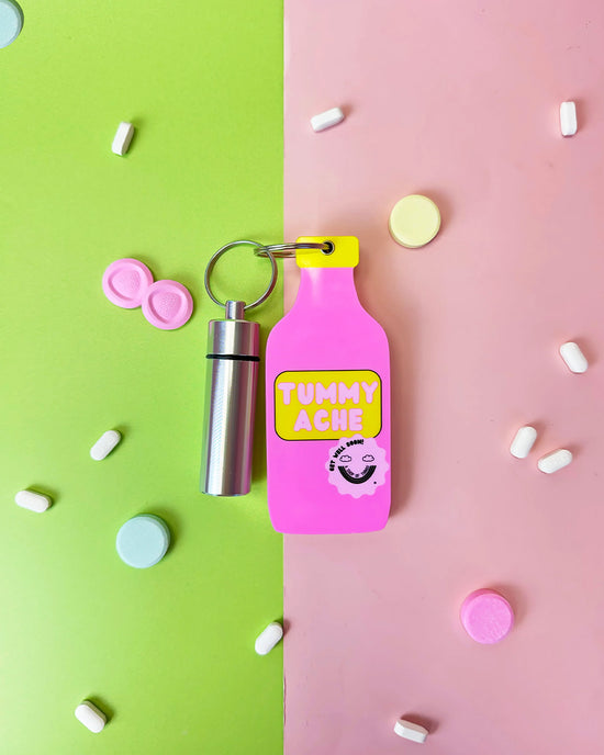 Ban Do Tummy Hurts Mirror + Pill Case Keychain