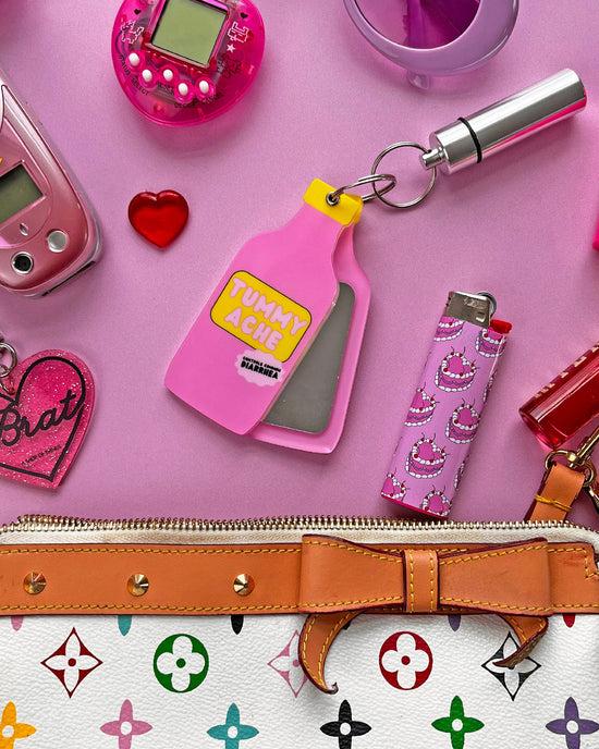 Ban Do Tummy Hurts Mirror + Pill Case Keychain