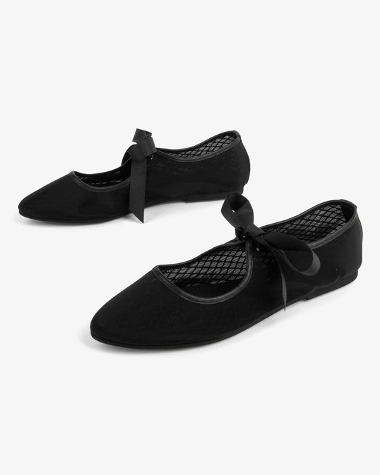 Ban Do Valley Mesh Ballet Flat - Black