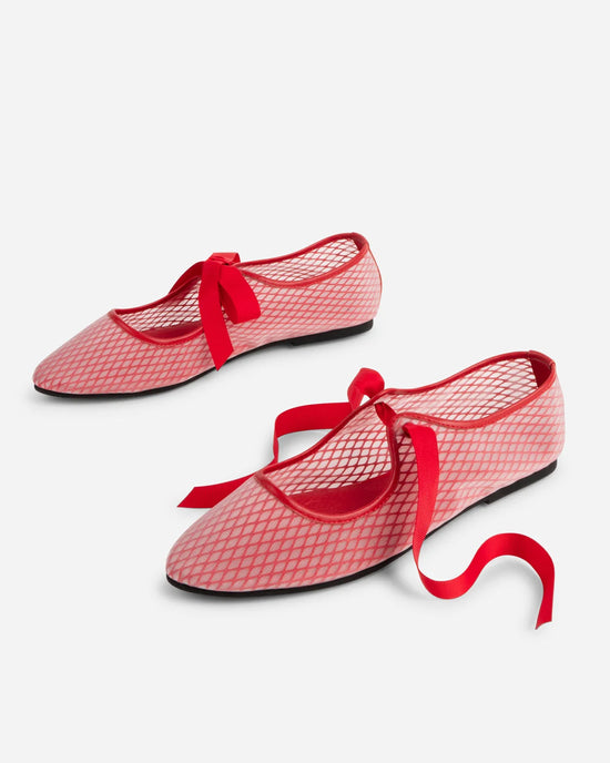 Ban Do Valley Mesh Ballet Flat - Cherry