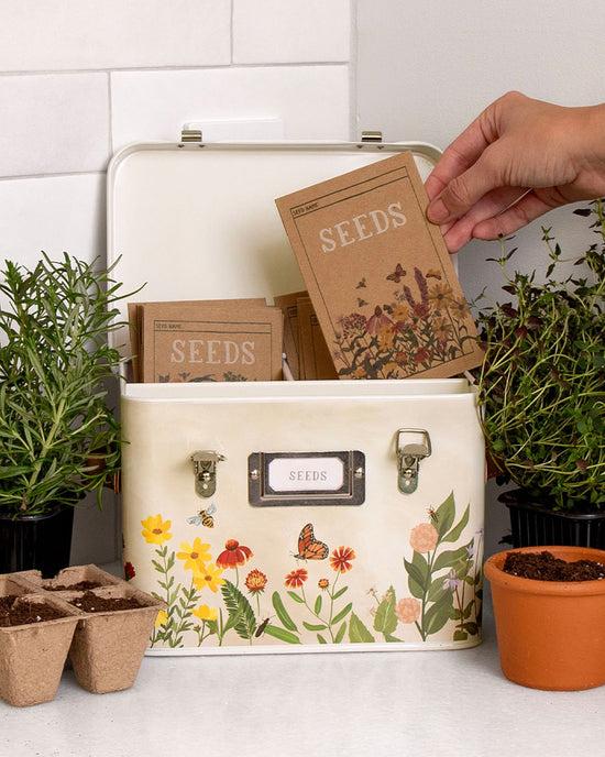 ban do Wildflower Botanicals Tin Seed Storage Box