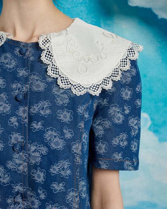 Ban Do Wildflower Denim Mini Dress