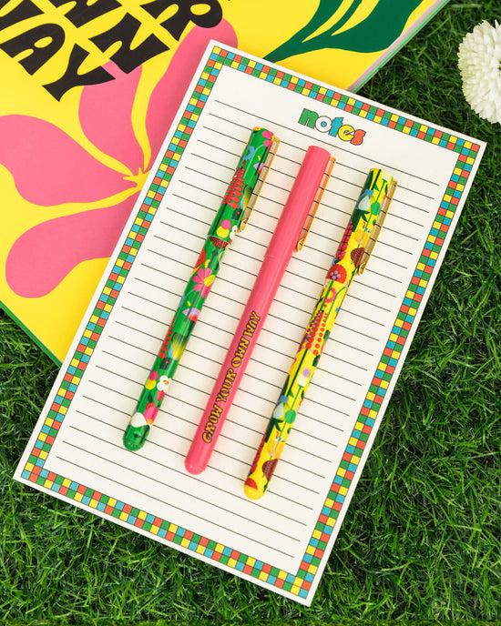 Ban Do Write On Pen Set - Geometric Floral