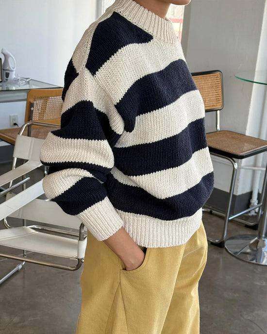 Ban Do Zoe Sweater - Navy Stripe