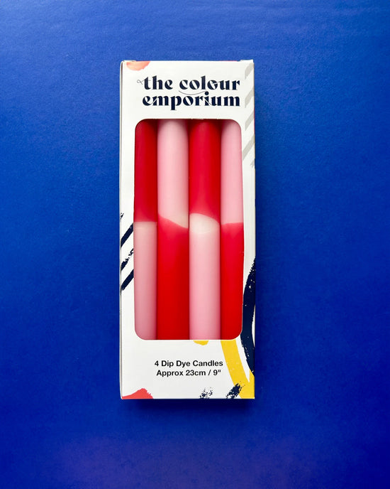 Ban Do Dahlia Beach Dip Dye Dinner Candles - Set Of 4