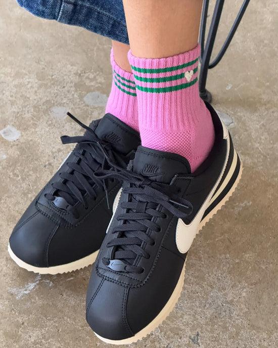 ban do Embroidered Girlfriend Socks - Rose Pink + Heart