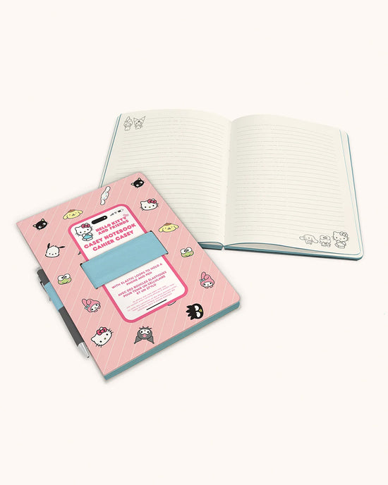 Ban Do Hello Kitty & Friends Casey Notebook - Pink Pinstripe