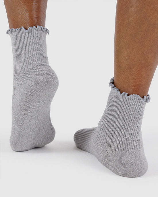 Ban Do Lettuce Edge Sock Set Of 2 - Heather Grey & Black