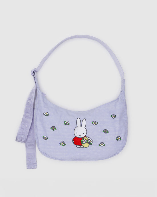 ban do Medium Nylon Crescent Bag w/ Key Leash - Embroidered Miffy