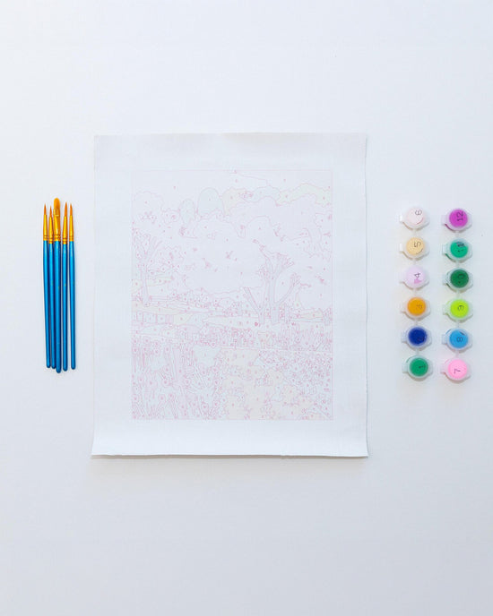 Ban Do Mini Unframed Paint By Numbers - Cherry Blossoms