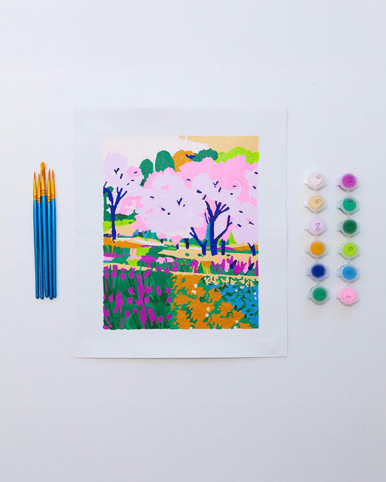 ban do Mini Unframed Paint By Numbers - Cherry Blossoms