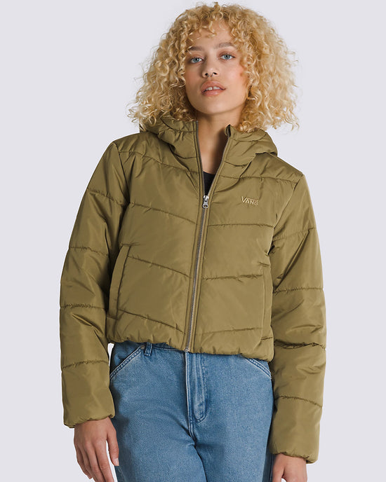 ban do MTE Aubrey Foundry Crop Puff Hood Jacket - Gothic Olive Green