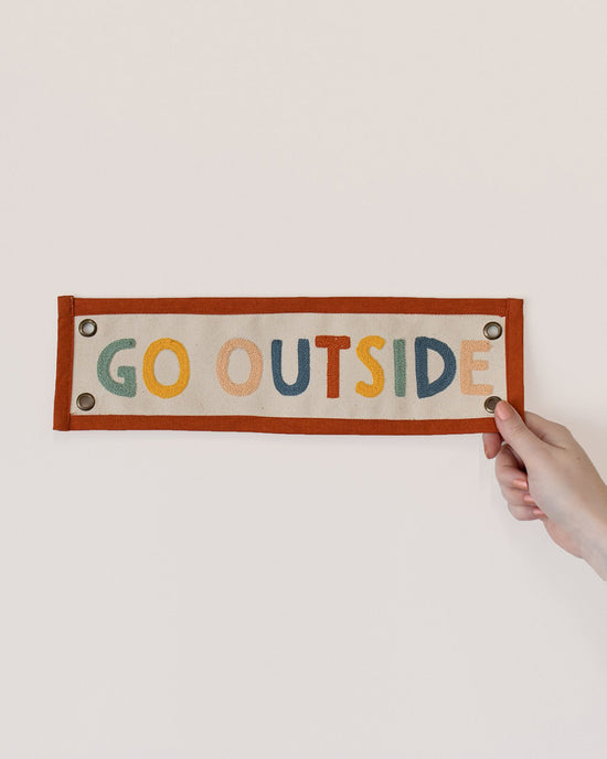 Ban Do Rainbow Go Outside Embroidered Canvas Banner
