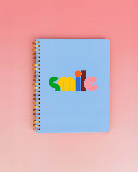 ban do Rough Draft Mini Notebook - Blue Rainbow Smile