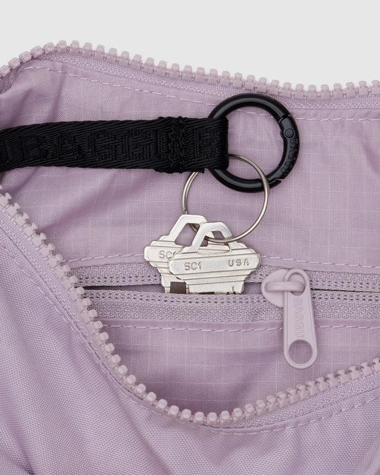 Ban Do Small Nylon Crescent Bag W/ Key Leash - Dusty Pink