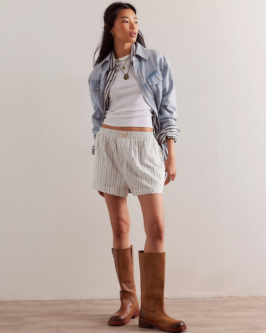 Ban Do We The Free Day To Day Striped Boxers - Ivory Combo