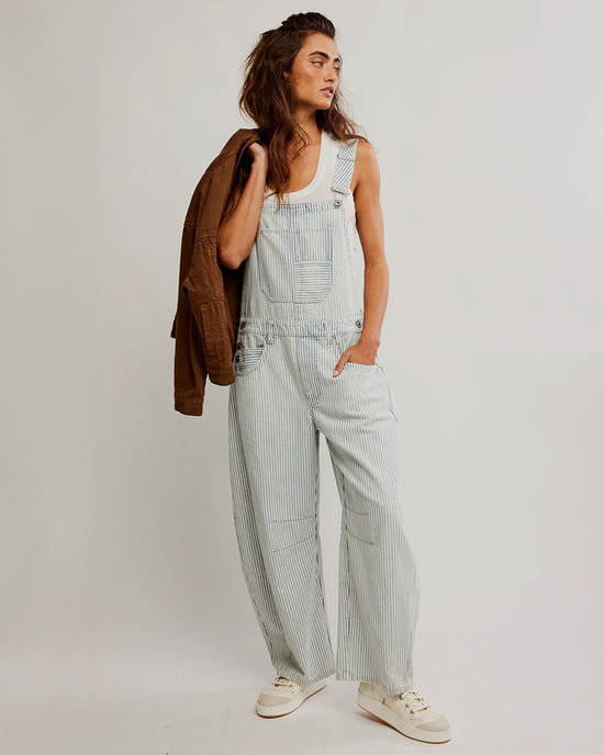 Ban Do We The Free Good Luck Stripe Overalls - Indigo Railroad