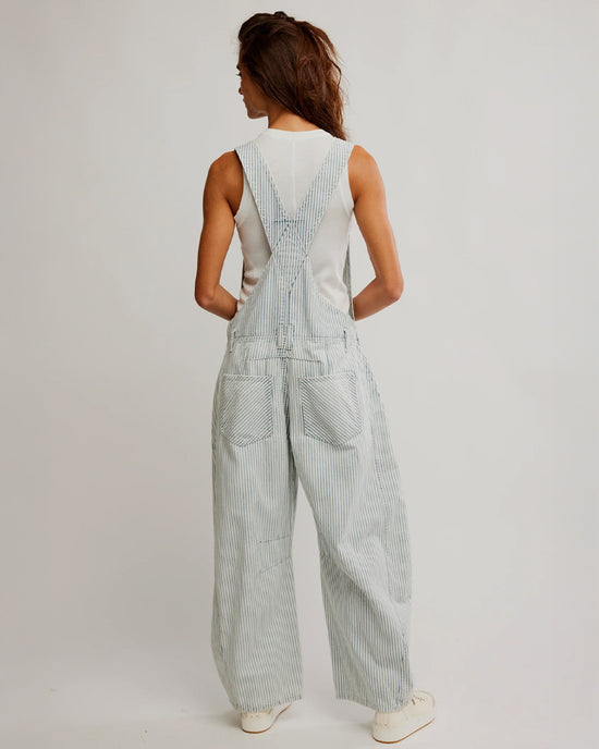 Ban Do We The Free Good Luck Stripe Overalls - Indigo Railroad