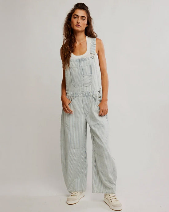 ban do We The Free Good Luck Stripe Overalls - Indigo Railroad